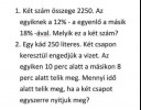 Szöveges egyenletek  – feladat kép 1