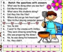 Past simple or past continuous .Match the questions with answers – feladat kép 1