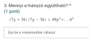 Matematika feladatok! A téma nevezetes azonosságok – feladat kép 2